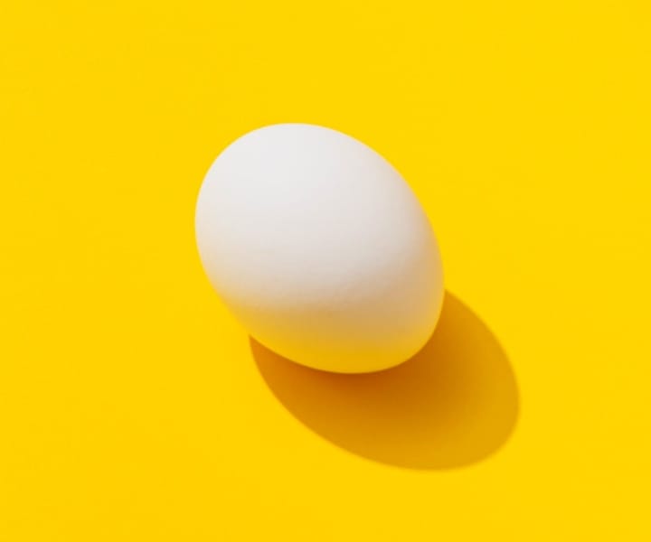 an egg with shadow